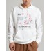 Mens Sakuras Poster Letter Printed Long Sleeve Hoodies