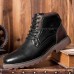 Men Retro British Style High  top Slip Resistant Side  zip Martin Boots