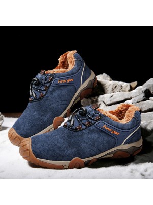 Men Thicken Warm Plush Lining Autumn Winter Outdoor Hiking Shoes