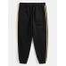 Mens Side Stripe Pocket Drawstring Jogger Pants