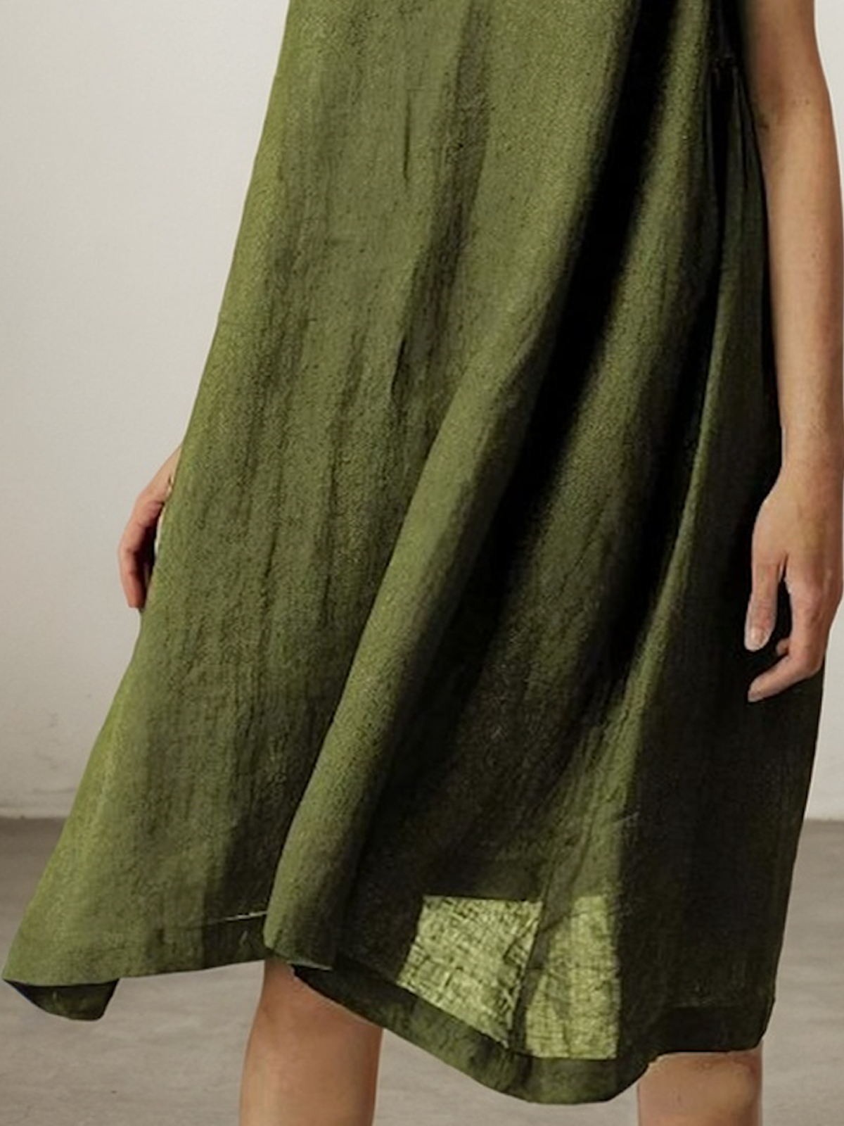 Linen Crew Neck Plain Sleeveless Mini Dress Linen Crew Neck Plain Sleeveless Mini Dress
