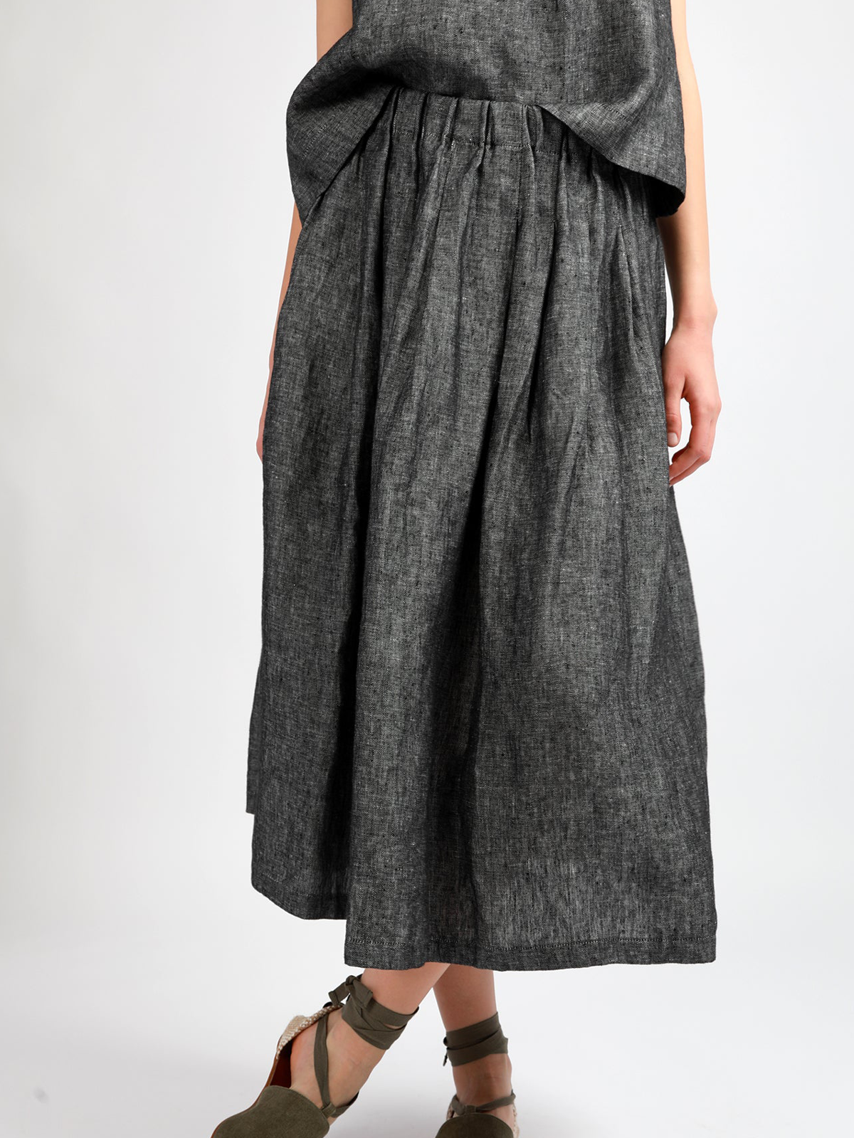 Cotton And Linen Plain Maxi Skirt Cotton And Linen Plain Maxi Skirt