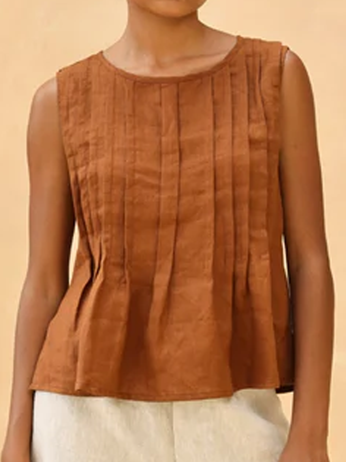 Cotton And Linen Crew Neck Plain Sleeveless Tank Top Cotton And Linen Crew Neck Plain Sleeveless Tank Top