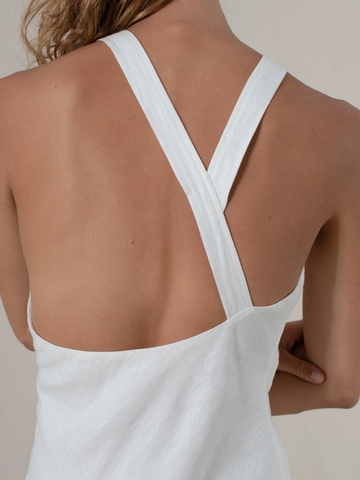 Linen Crew Neck Backless Sleeveless Maxi Dress Linen Crew Neck Backless Sleeveless Maxi Dress