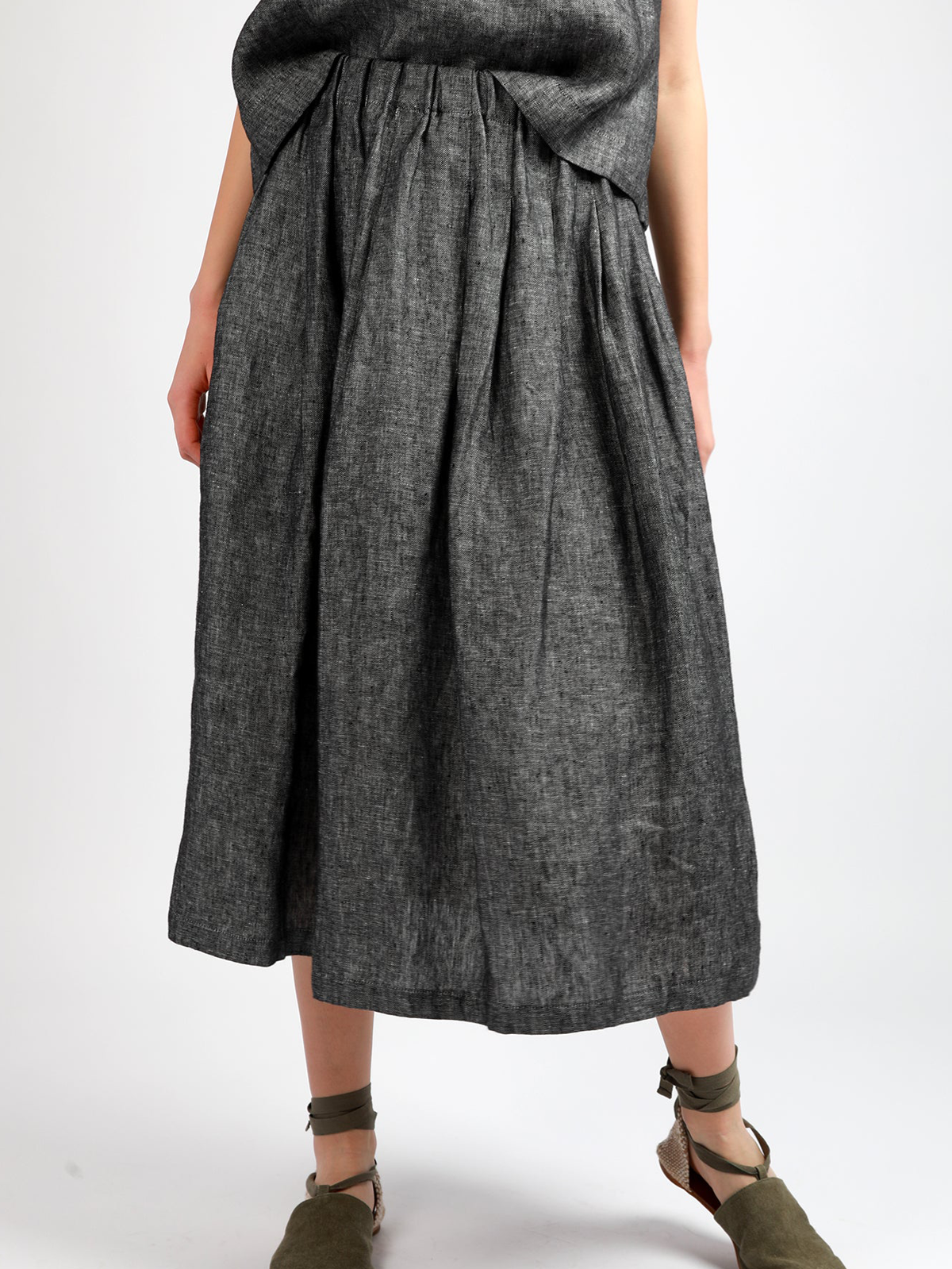 Cotton And Linen Plain Maxi Skirt Cotton And Linen Plain Maxi Skirt