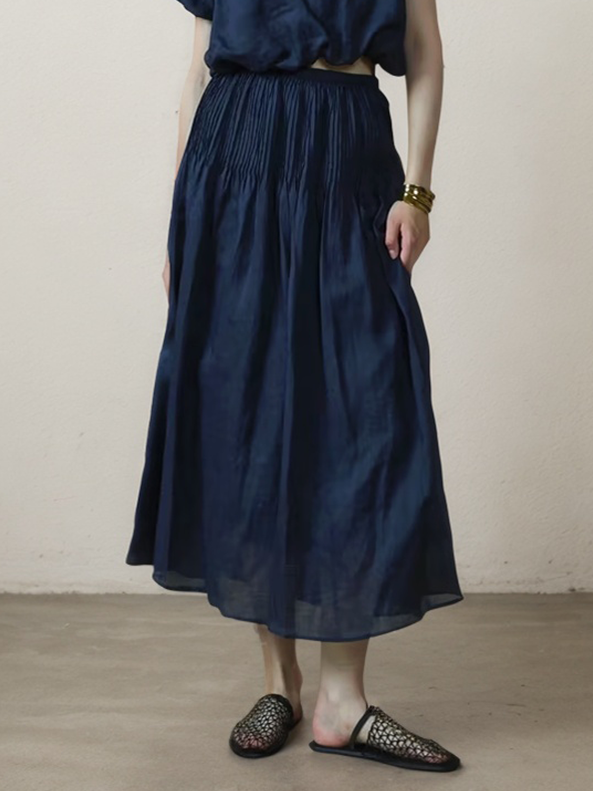 Linen Plain Maxi Skirt Linen Plain Maxi Skirt