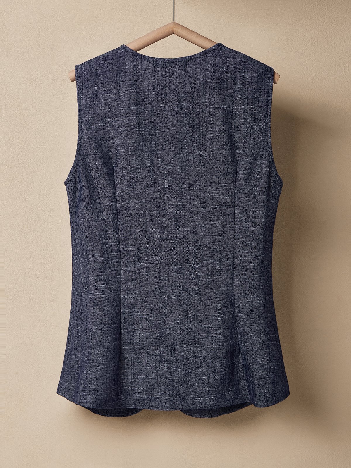 Linen Crew Neck Plain Sleeveless Vest Linen Crew Neck Plain Sleeveless Vest