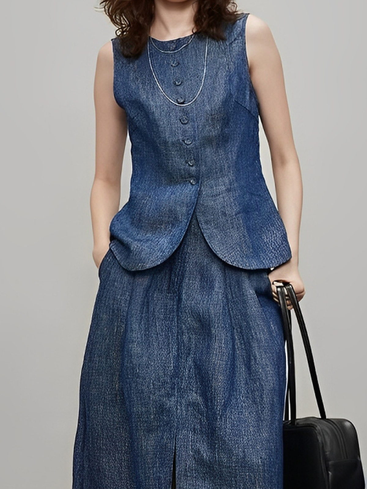 Linen Crew Neck Plain Sleeveless Vest Linen Crew Neck Plain Sleeveless Vest